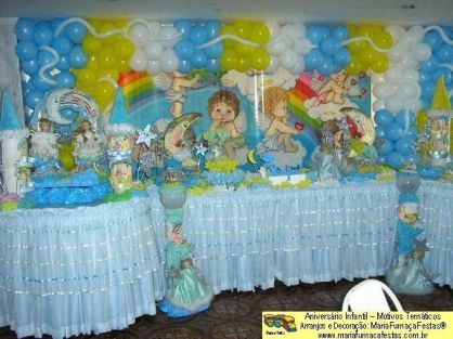 Decoraão Festa Aniversrio Infantil - Aniversrio Infantil decorado com o tema Anjinhos - Categoria: 1 aninho Masculino 
