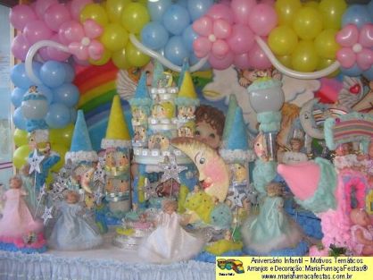 Decoraão Festa Aniversrio Infantil - Aniversrio Infantil decorado com o tema Anjinhos - Categoria: 1 aninho 