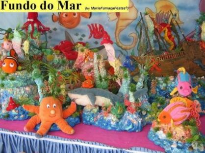 Decoraão Festa Aniversrio Infantil - Aniversrio Infantil decorado com o tema Fundo do Mar - Categoria: 1 aninho Masculino 
