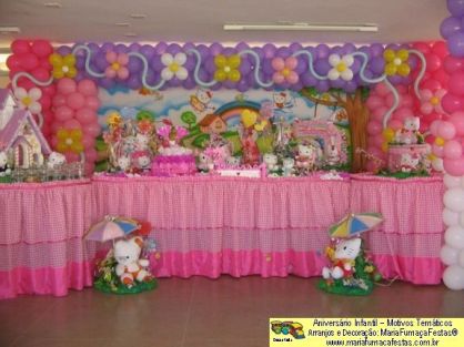 Deceraão de Festa Aniversrio Infantil com Hello Kitty da Maria Fumaa Festas