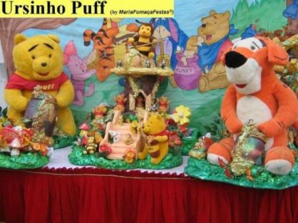 Decoraão Festa Aniversrio Infantil - Aniversrio Infantil decorado com o tema Ursinho Puff - Categoria: 1 aninho Masculino 