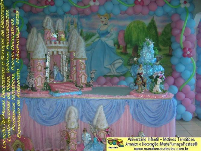 Decoração Festa de Aniversário Infantil Cinderela da Maria Fumaça Festas